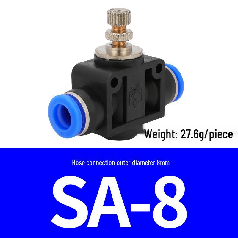 Pneumatic Quick Connector Throttle Valve, Speed Control & Flow Adjustment Valve SA4 6 8 10 12.