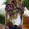 New African Girl Sexy 3D Print Women's T-Shirts Summer O-Neck Short Sleeve T Shirt Y2k Harajuku Tees Casual Tops Female Clothing