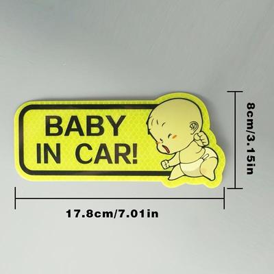 Reflective Baby Kids Safety Warning Signs Stickers Lovely Cartoon BABY IN CAR Window Bumper Car Sign Decal Sticker