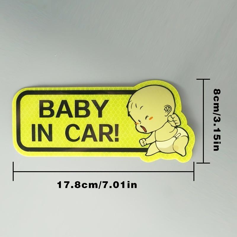 Reflective Baby Kids Safety Warning Signs Stickers Lovely Cartoon BABY IN CAR Window Bumper Car Sign Decal Sticker