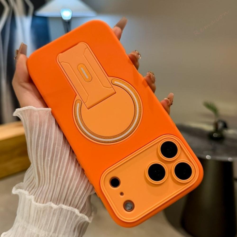 Official Stand Magnetic Phone Case For iPhone 17 Air 13 11 12 14 15 16 Pro Max Plus Magsafe Wireless Charge Protector Cover