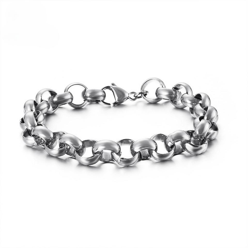 O-shaped Round Stainless Steel Bracelet Men and Women Punk Style Chain