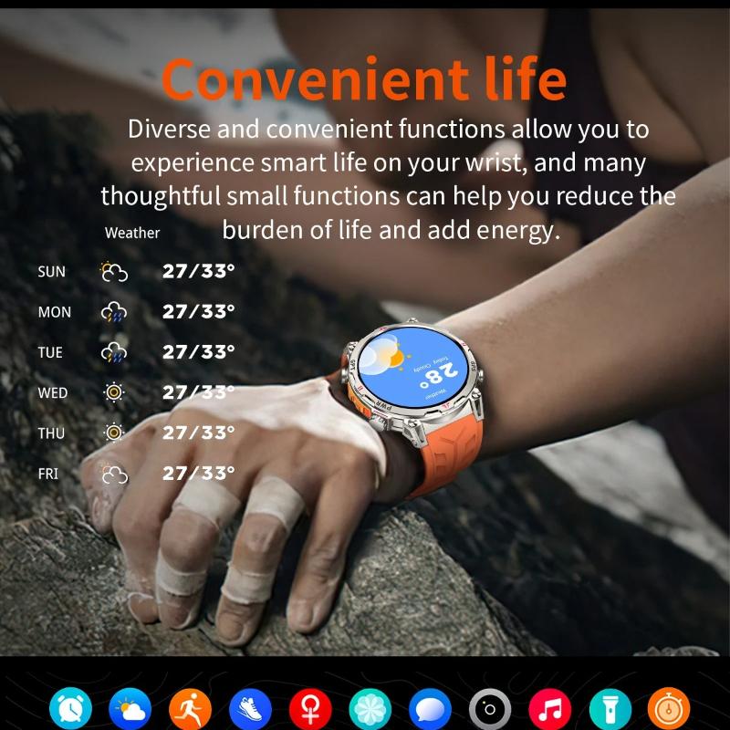 2026 Display Built-in GPS Smart Watch Men 1000Mah Battery Compass 10ATM IP69K Waterproof Tactics Sport Bluetooth call Smartwatch