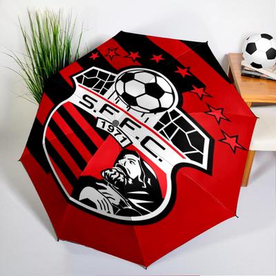 Soccer Team Crest Design Printed Automatic Umbrella, 8-Frame for Travel, Camping, Casual Umbrella, Essential Gift for  for Family and Friends