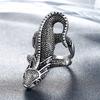 Retro Punk Snake Ring Lizard Dog Pharaoh Open Ring Adjustable Cross Crown Lion Head Ring