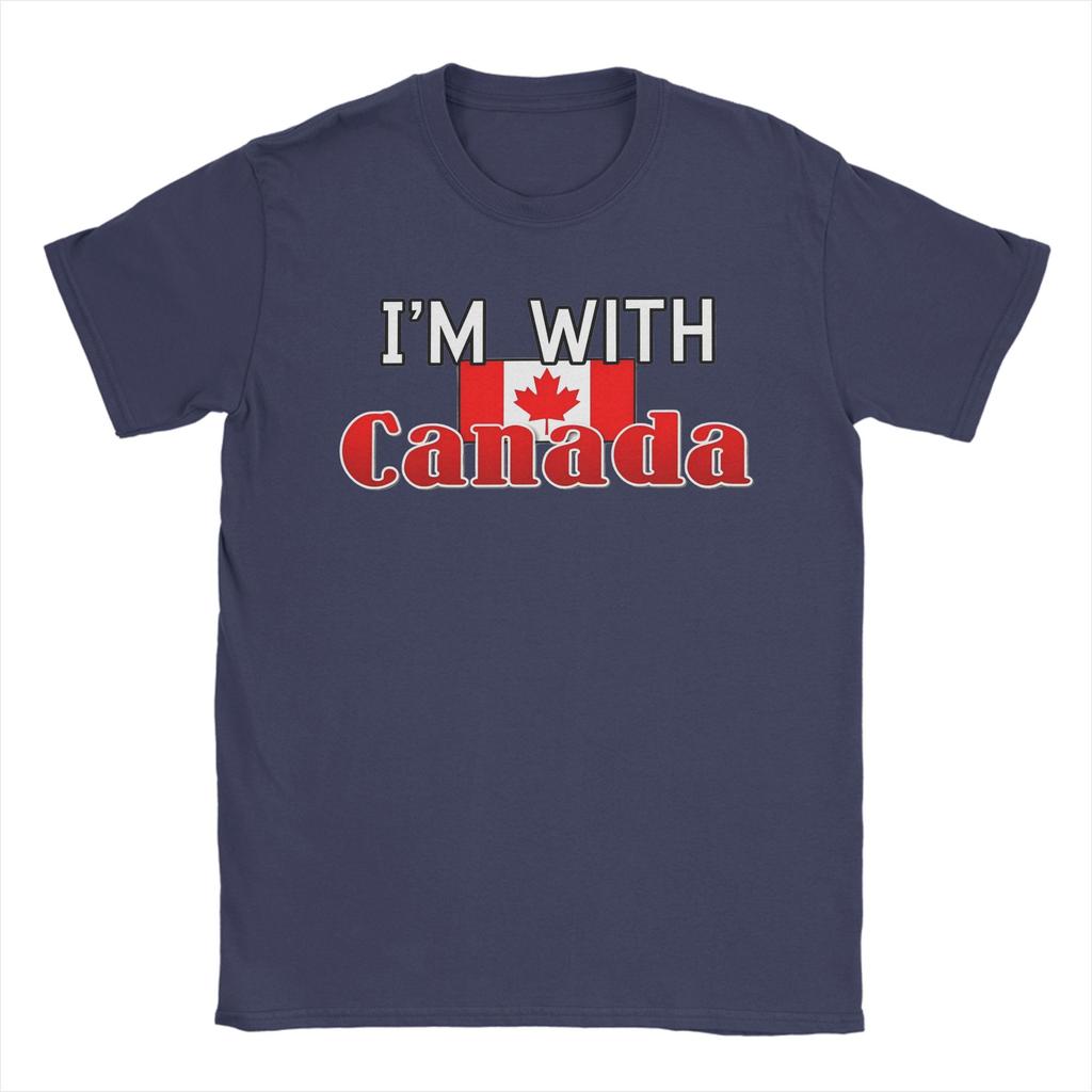 Fashion I'm With Canada T-Shirt Men's Cotton Short Sleeve O-neck Summer Clothing