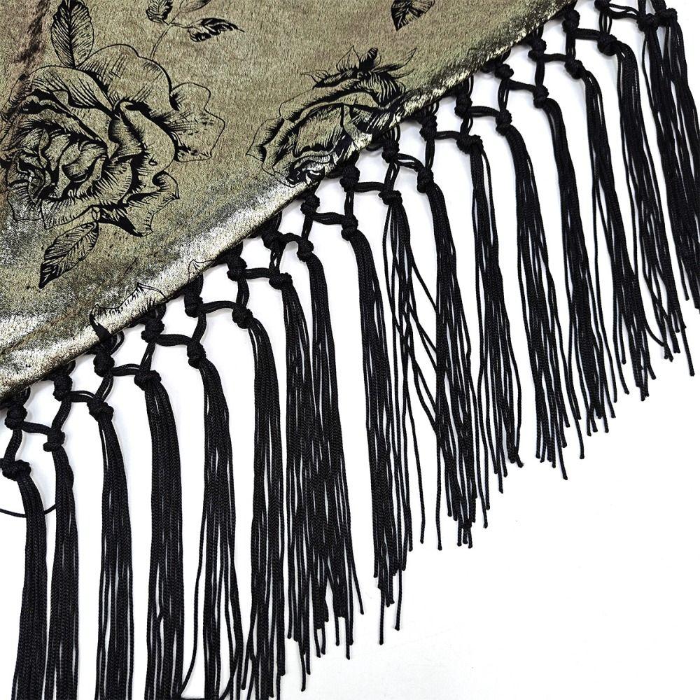 Chinese Style Triangular Waist Belt Printing Ethnic Style Trim Butt Curtain Irregular Hem Ruched Triangular Waistband Adult