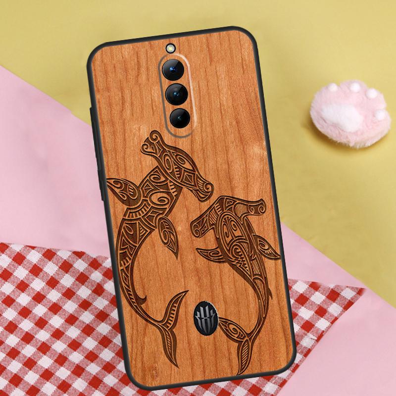 Wolf Bike Butterfly Wood Case For ZTE Nubia Red Magic 10 Air 6S 7S 7 Pro RedMagic 10S 9S 8S 8 9 10 11 Pro Plus Cover