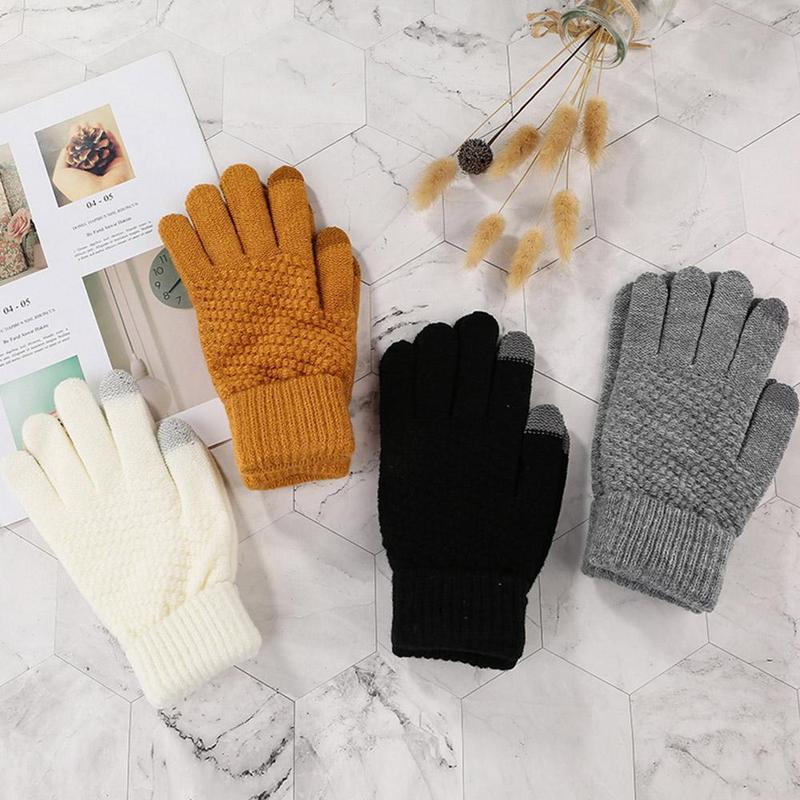 Cumpără Fashion Unisex Men Women Knitted Winter Gloves Soft Warm