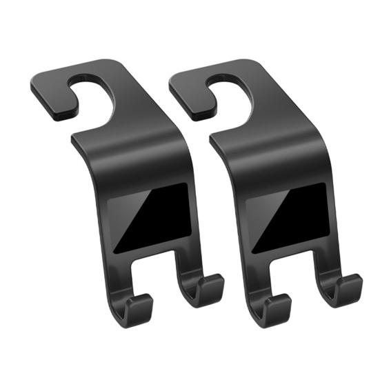 

2Pcs Car Headrest Hook Heavy Duty Car Seat Hooks Double Hook Vehicle Storage Organizer for Fits Most Cars Bags Coats чёрный