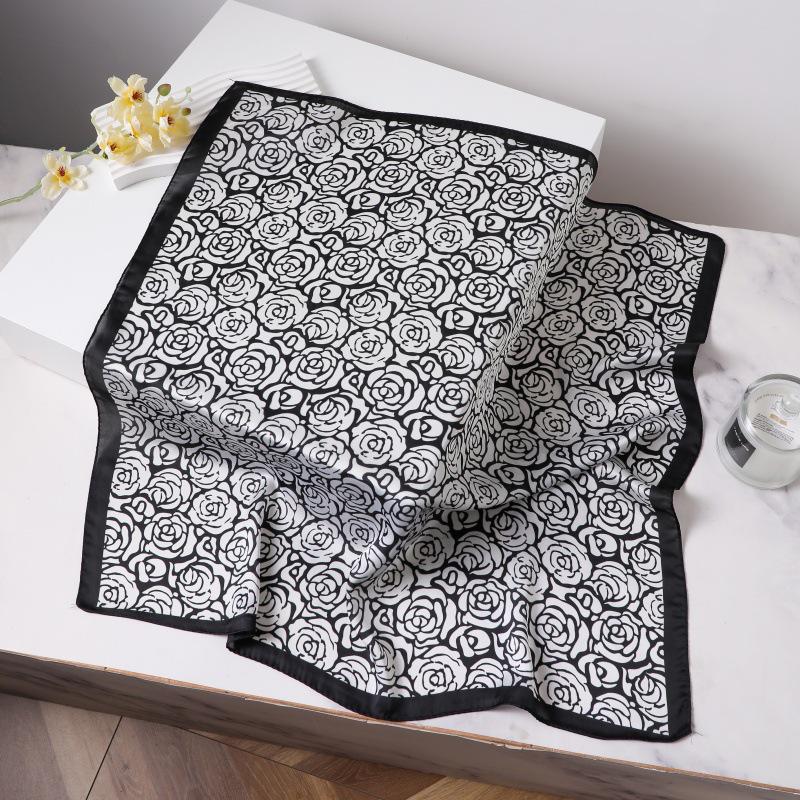 Silk Women's Square Scarf - Chinese Style Headscarf for Spring, Summer, Autumn - Neck Protection & Warmer - Elegant Thin Mom Style