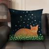 Cozy Home Funny Cats Warm Family Pillow Case Double-Sided Printing Short Plush Sofa Cushion Cover Bedroom Bedside Pillow