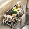 Multipurpose No-Drill Kitchen Sink Organizer: Rag Draining, Seasoning & Sponge Storage Rack