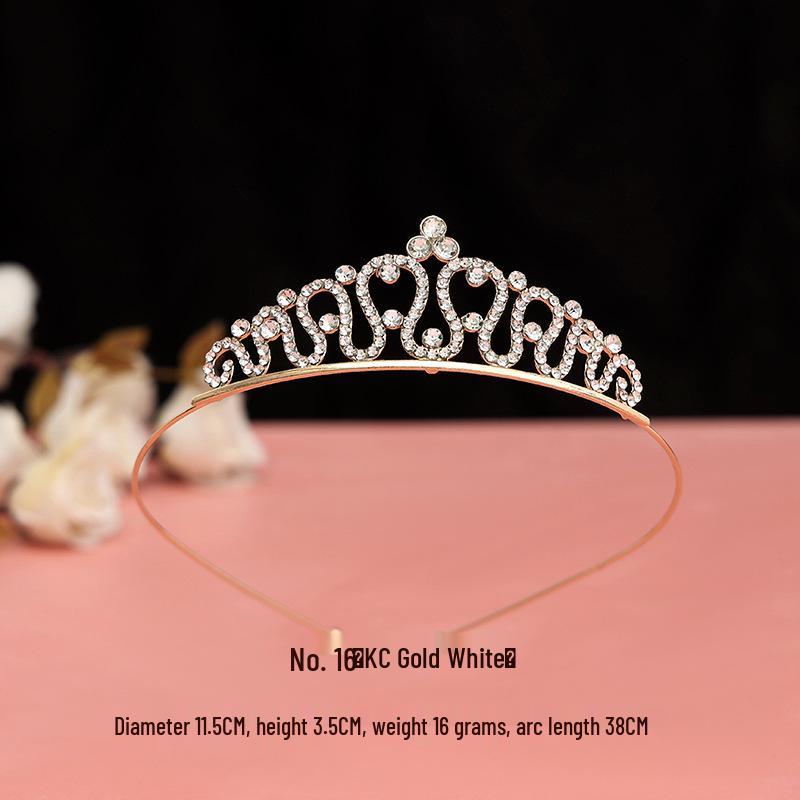 Serre-tête Couronne de Princesse à Strass pour Enfants - Mignon Style Peigne Chat Lapin Incrusté de Diamants pour Filles