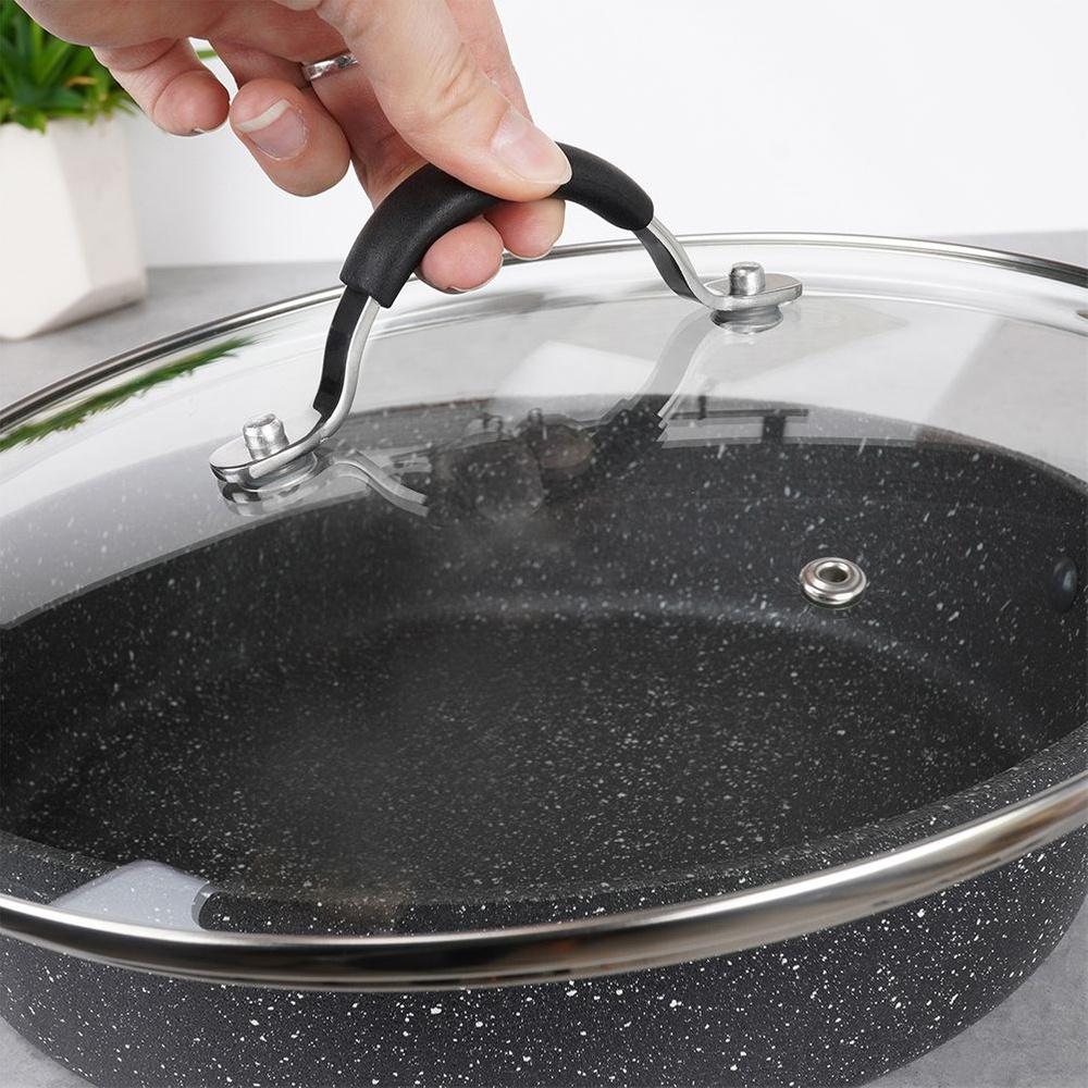 Granite Non-Stick Frying Pan with Lid 28cm