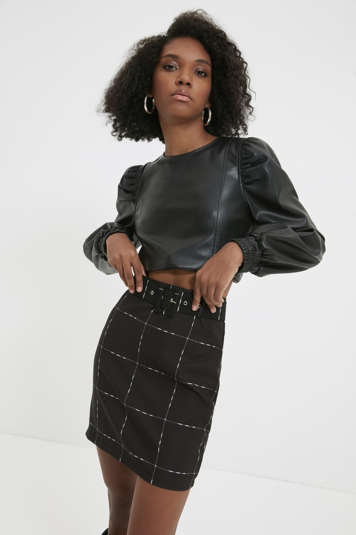 

Детализированная юбка с черным поясом TWOAW20ET0291..