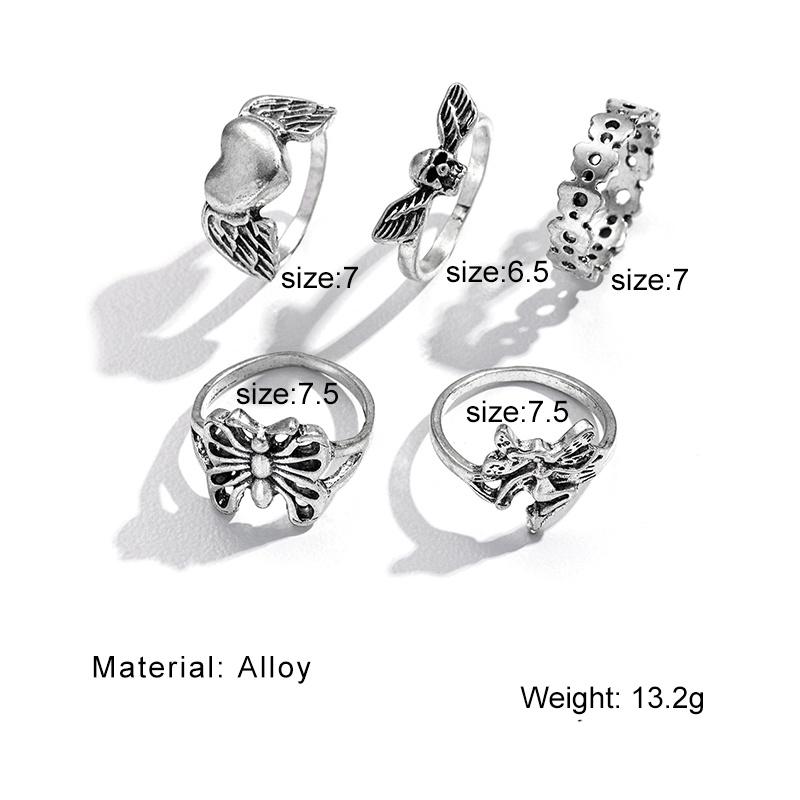 Fashion Personality Boast Student Cute Jewelry Simple Classic Charm Fashion 5 Sets of Rings