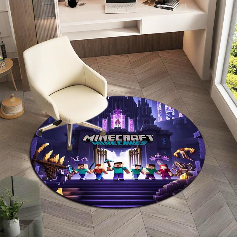 Sandbox Electronic Xbox Games Minecraft Circular Carpet Household Goods Decoration Anti Slip Home Table and Chair Mat Aisle Door Mat Carpet D12