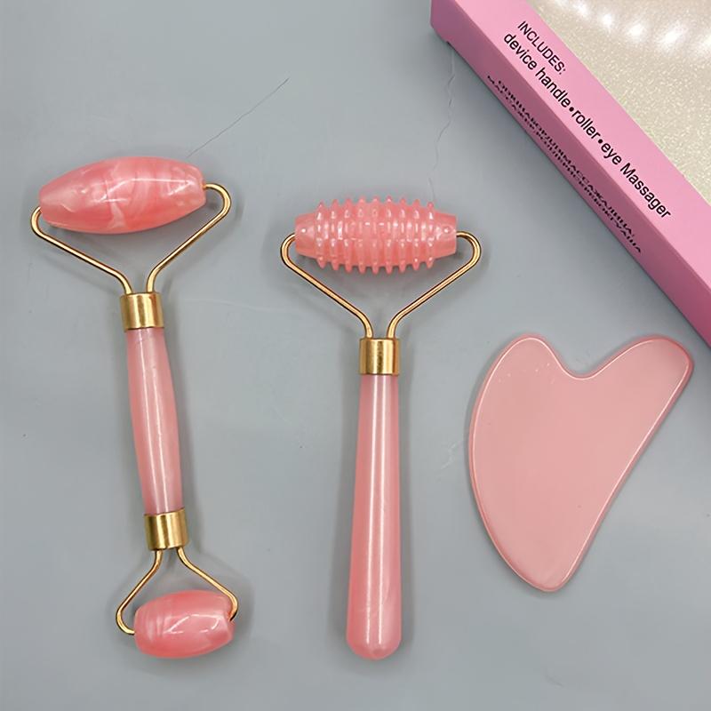 3Pcs Gua Sha Scraper Board Roller Massage Guasha for Face Neck Skin Lifting Wrinkle Remover Beauty Face Care SPA Massage Set