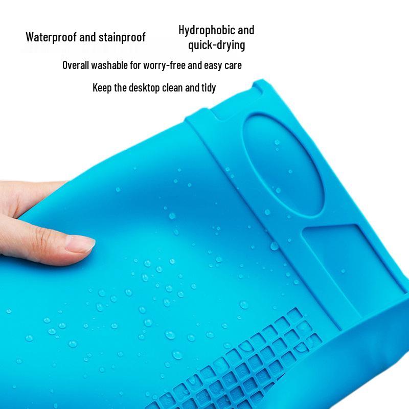 Heat-Resistant Magnetic Silicone Repair Mat for Electronics with Screw Holders and Soldering Stations