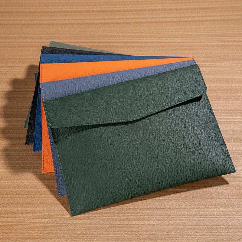 A4 Leather Document Holder - Portable Large Capacity Business Briefcase