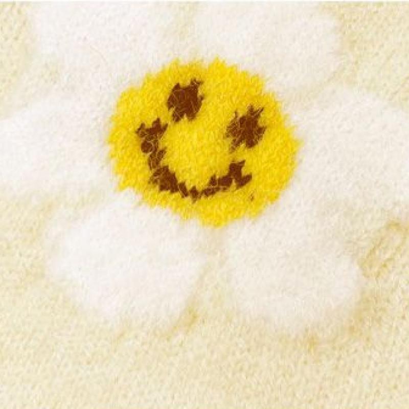 Olivan Flower Smile Cardigan Krémový