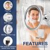 360° Drehbarer Duschspiegel Badezimmer Beschlagfreier Schminkspiegel mit Halter Saugfuß Antibeschlagspiegel zum Rasieren Schminken Duschen
