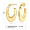 Vnox Women Chic Geometric Hoop Earrings,Gold Color Stainless Steel Big Round Ear Clip Jewelry,Anti Allergy Metal Party Accessory