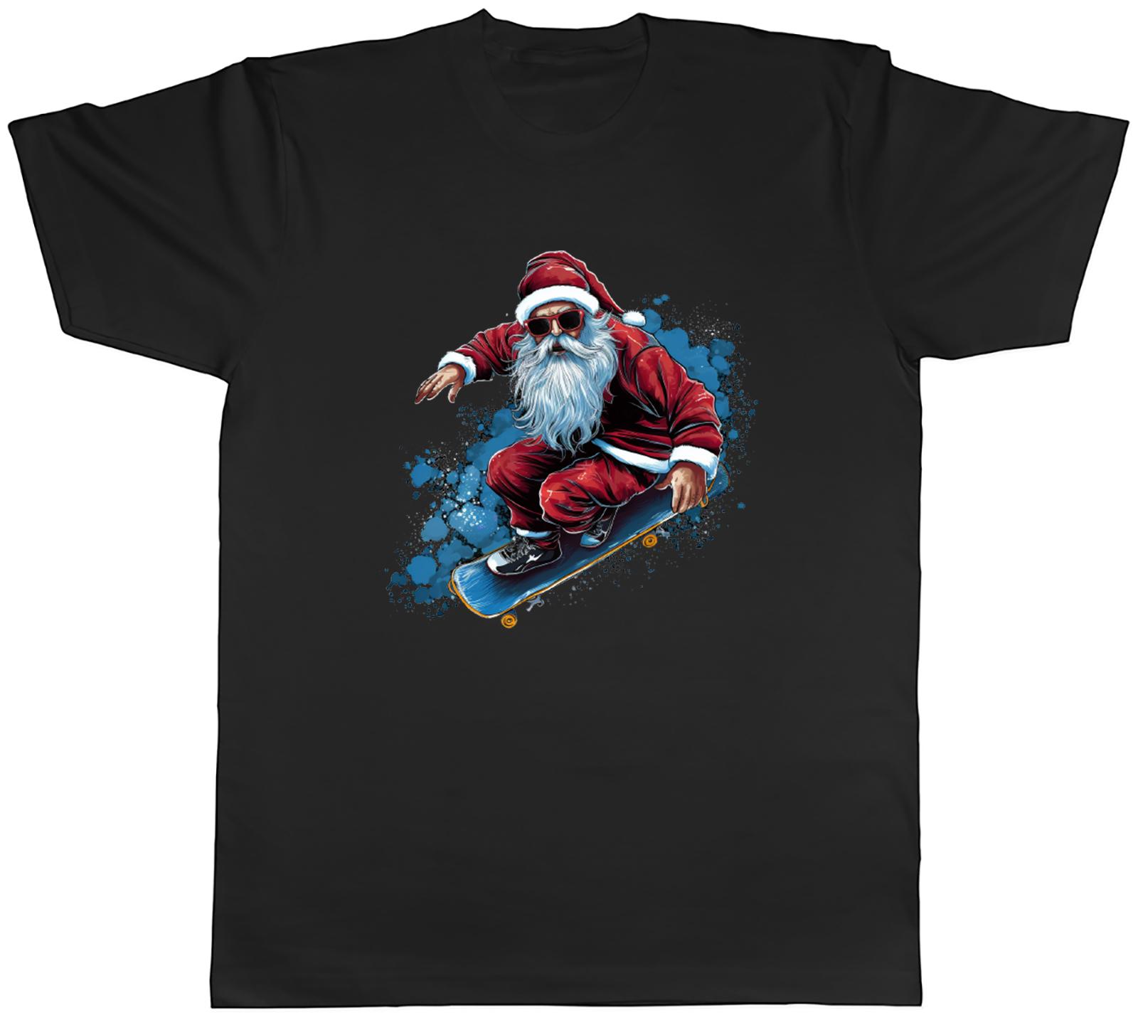 Santa Claus Skater Unisexs TShirt Father Christmas Skateboard Skate Tee Gift S