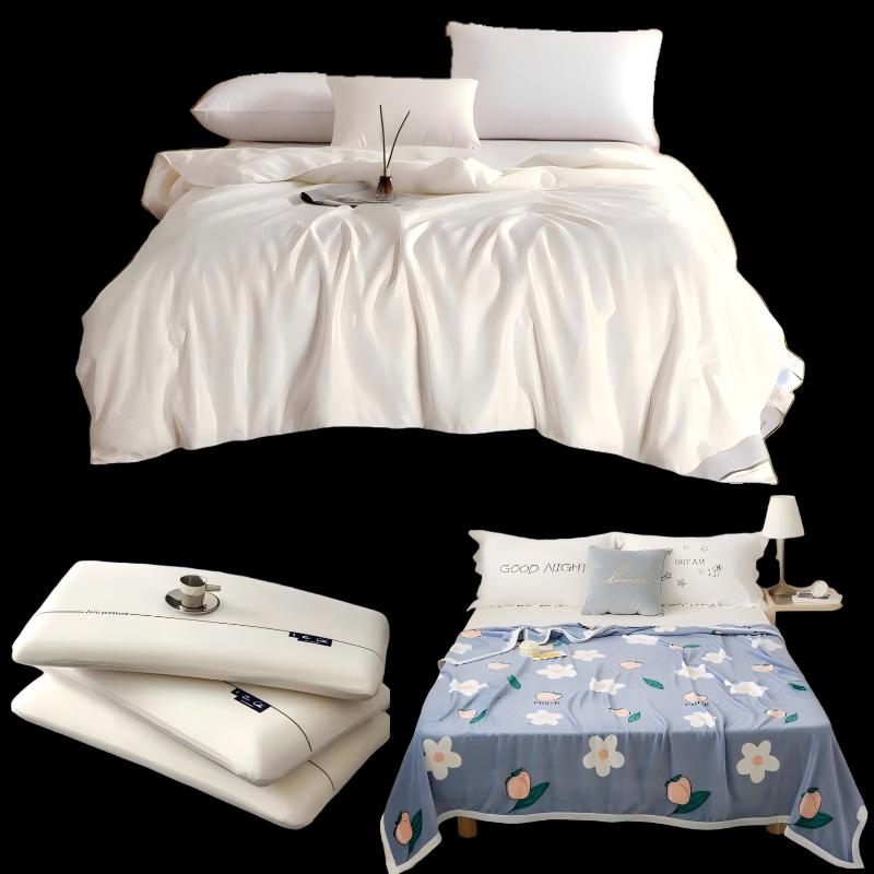 Fangwang Elegant Tussah Silk Jacquard Quilt 3-Piece Set