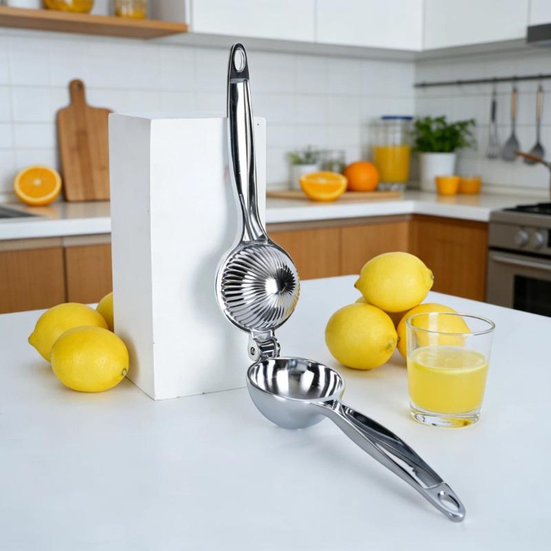 1Pcs Stainless Steel Manual Citrus Juicer High Juice Yield Easy Squeeze Handle For Home Kitchen Fresh Juice Cocktail Making