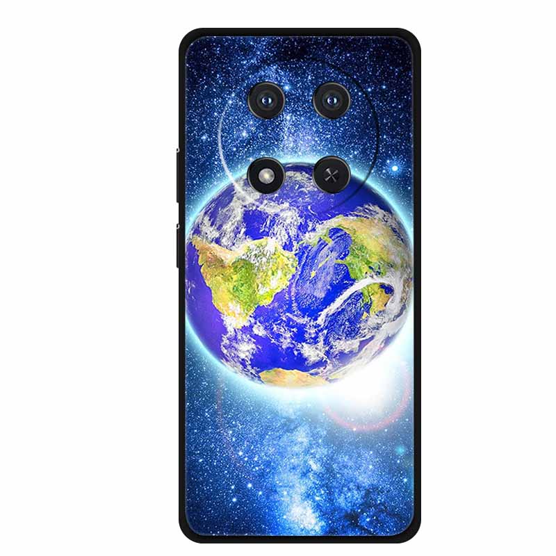 For Honor X9c Case X 9 c Coque Flowers Black Silicone TPU Soft Back Cover For Honor Magic 7 Pro Magic7 5G lite Phone Case Funda