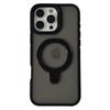 For iPhone 16 Pro Magnetic Case with Kickstand Dual-Color TPU+Acrylic Phone Back Cover