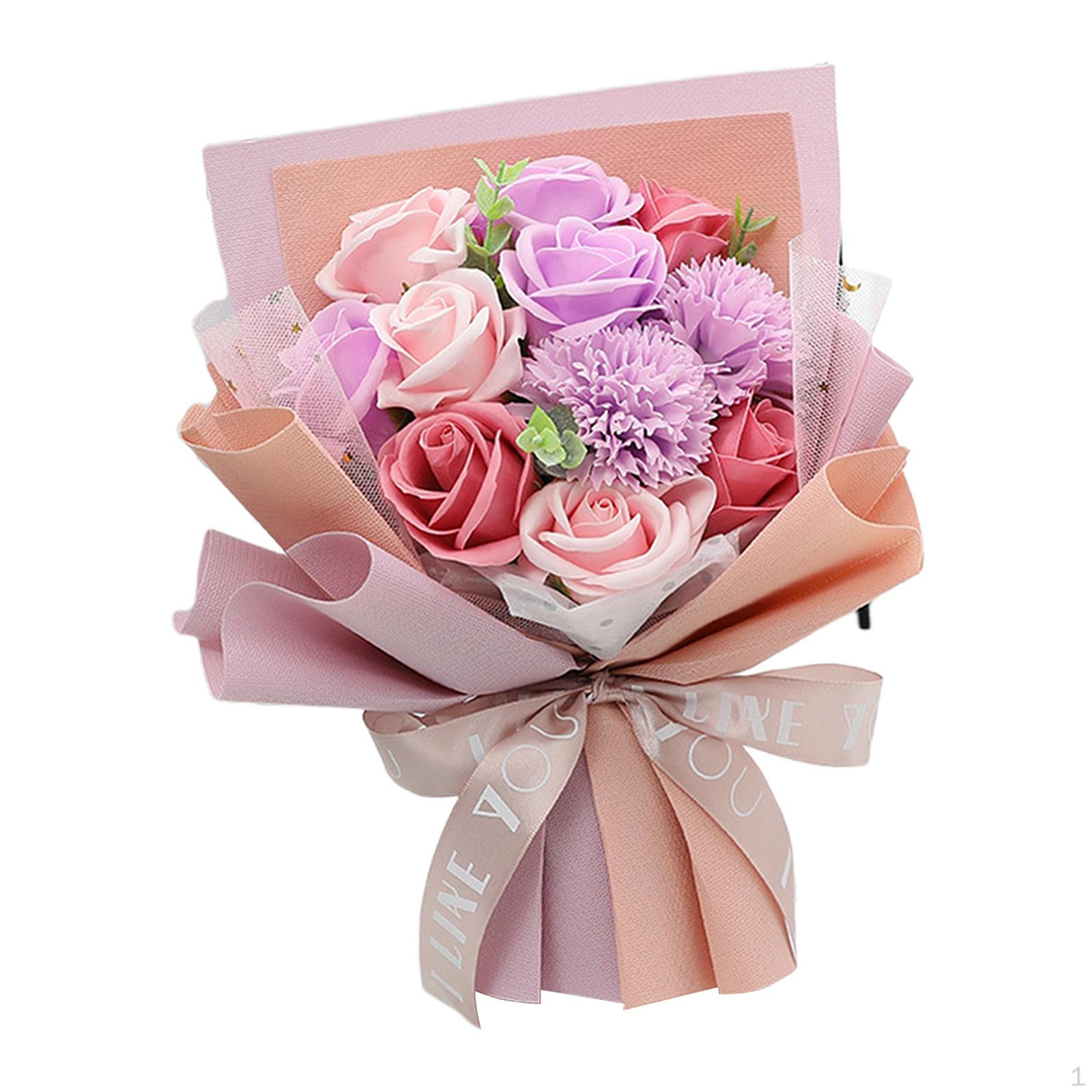 

11 штук искусственных мыльных роз свадебный букет декоративный цветок для подарков с розовым цветом C