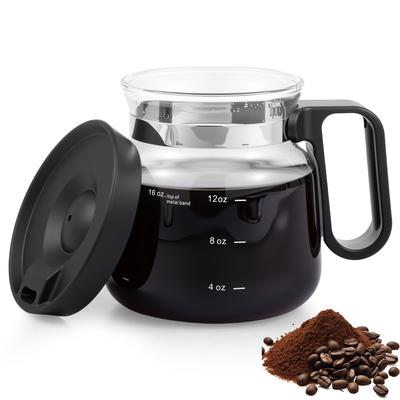 16oz Glass Coffee Pot Style Mug Novelty Coffee Mug Drink Cup with Leakproof Lids Perfect Gifts for Coffee Lovers for Home Office