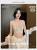 Lace Vest Underwear Women's Thin Without Steel Ring Sexy Deep V French Triangle Cup Bra New Explosion