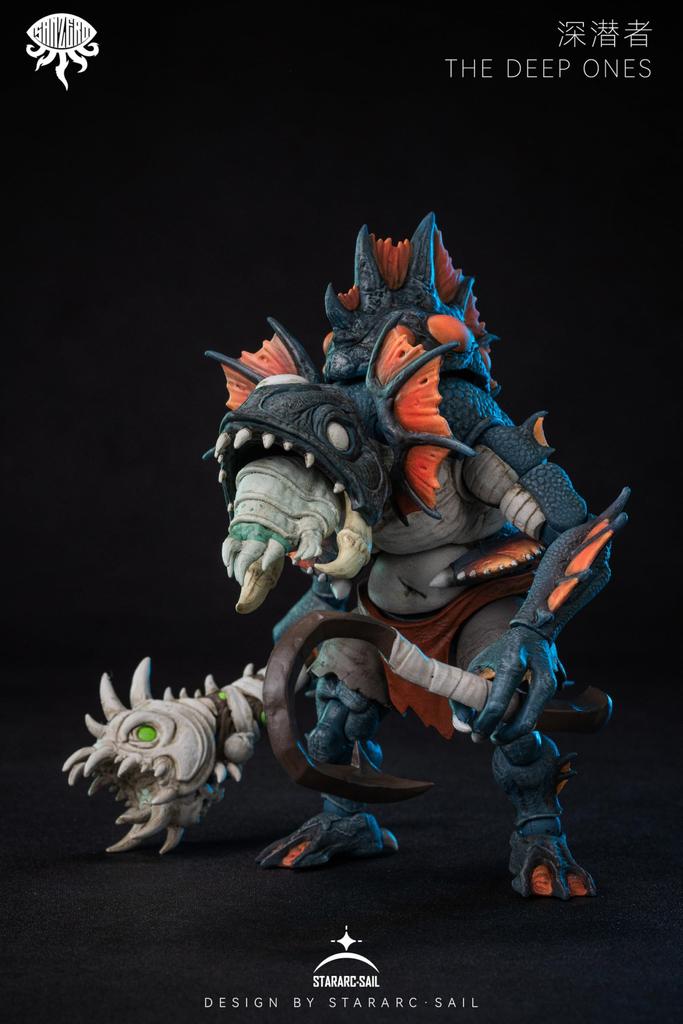 STARARC TOYS SAN ZERO Series THE DEEP ONES and POM Painted Movable Figure [Orange] PVC, ABS,