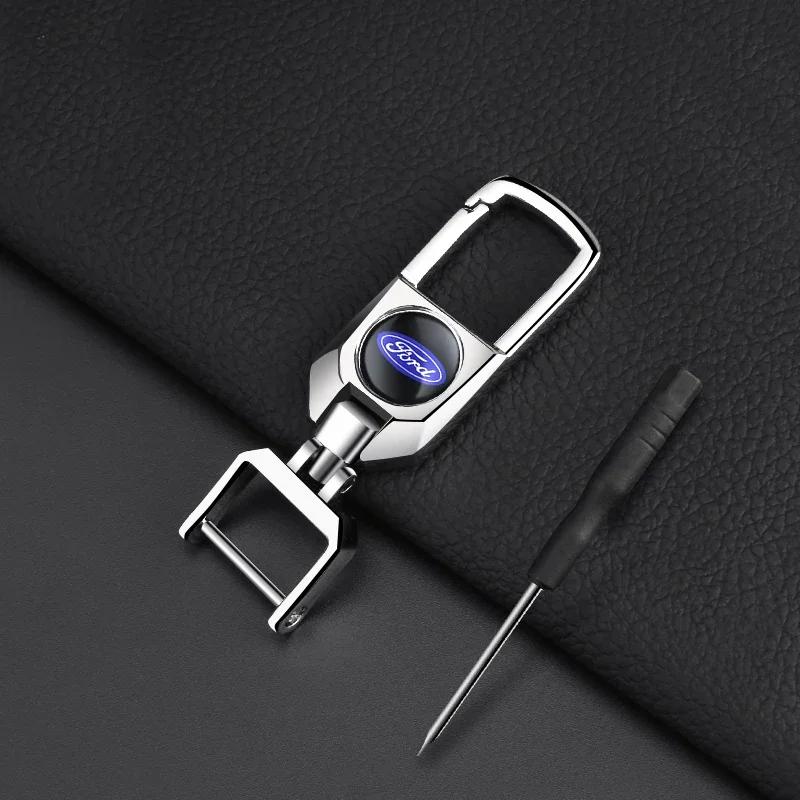 Car Sticker Hot For Ford Car Metal Leather Key Chain High Quality Gift For Ford Focus 2 MK2 4 MK3 MK4 ST Mondeo Festiva Fusion S