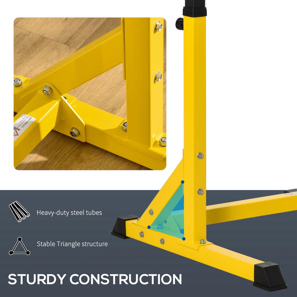 83.5L x 71.5W x 126H cm Dip Station Chin Up Parallel Bars Pull Up Power Tower Home Gym Workout Bicep Tricep Fitness Equipment Height Adjustable