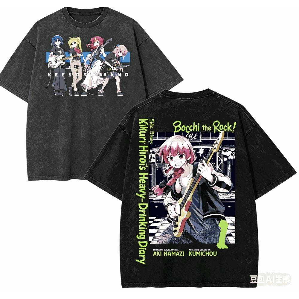 Bocchi the Rock! T Shirt Personality Clothes New Model Anime T-shirt Yearround Clothing Plus Size Unisex Streetwear Trendy Couples