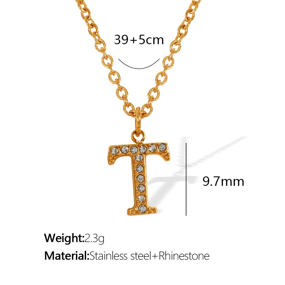 Titanium Steel 26 Letters Elegant And Exquisite Pendant Necklace Light Luxury Fashion Collarbone Chain High Sense Versatile