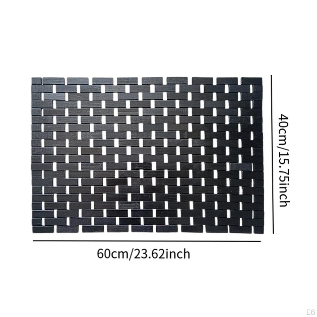 Bamboo Bath Mat Bathroom Rug Sturdy Multifunctional Non Slip Toilet Doormat Shower Pad for Bathrooms