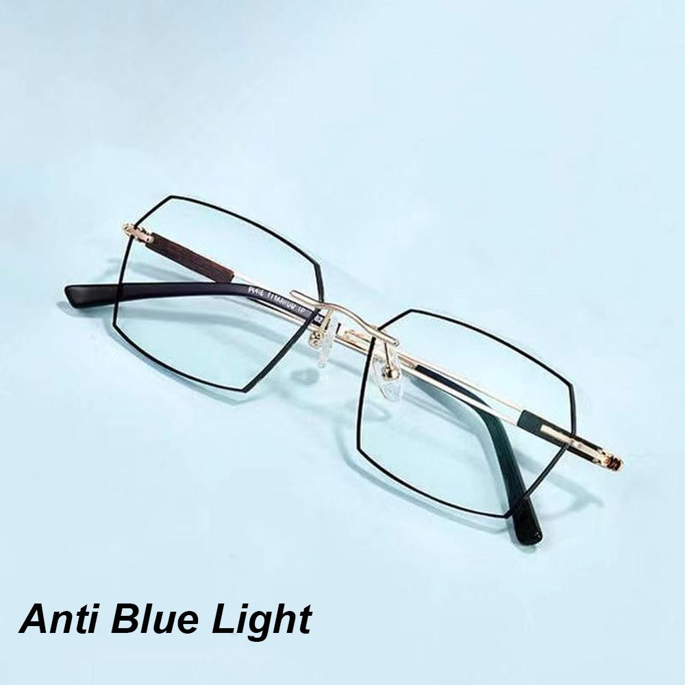 Men Photochromic Anti Blue Light Glasses Slim Frame  Eye Protection Ultra Light Eyeglasses Transparent Computer Goggles