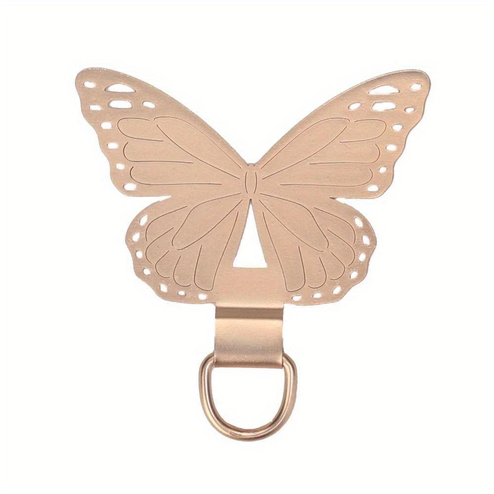 

Прокладка для ремешка для телефона из нержавеющей стали в форме бабочки, ультратонкие детали для ремешка для мобильного телефона, соединительная деталь для шнурка золотой