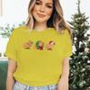 Merry Christmas Capybaras Print Women Fashion Casual Tshirts Capybara Kawaii Cartoon Tee Capybaras Lover Christmas Gift Tshirt