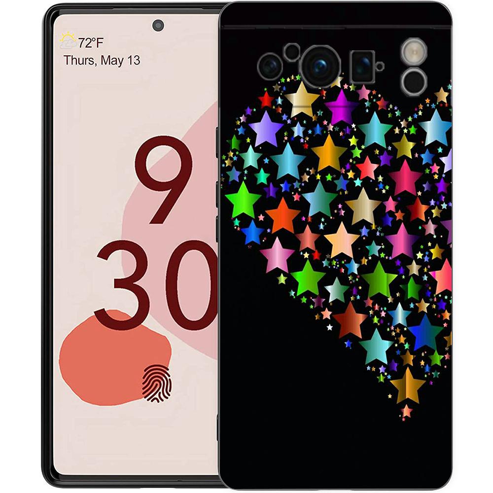 Fashion Colored Stars Phone Case Cover for Google Pixel 9 8 7 6 7A 6A Pro Shockproof Soft TPU 9 Pro XL Shell Capas Fundas Coque
