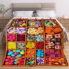 1Pc Cozy Candy Digital Print Throw Blanket - Contemporary Style, Soft Warm All-Season Knitted Polyester, Geometric Pattern, Idea