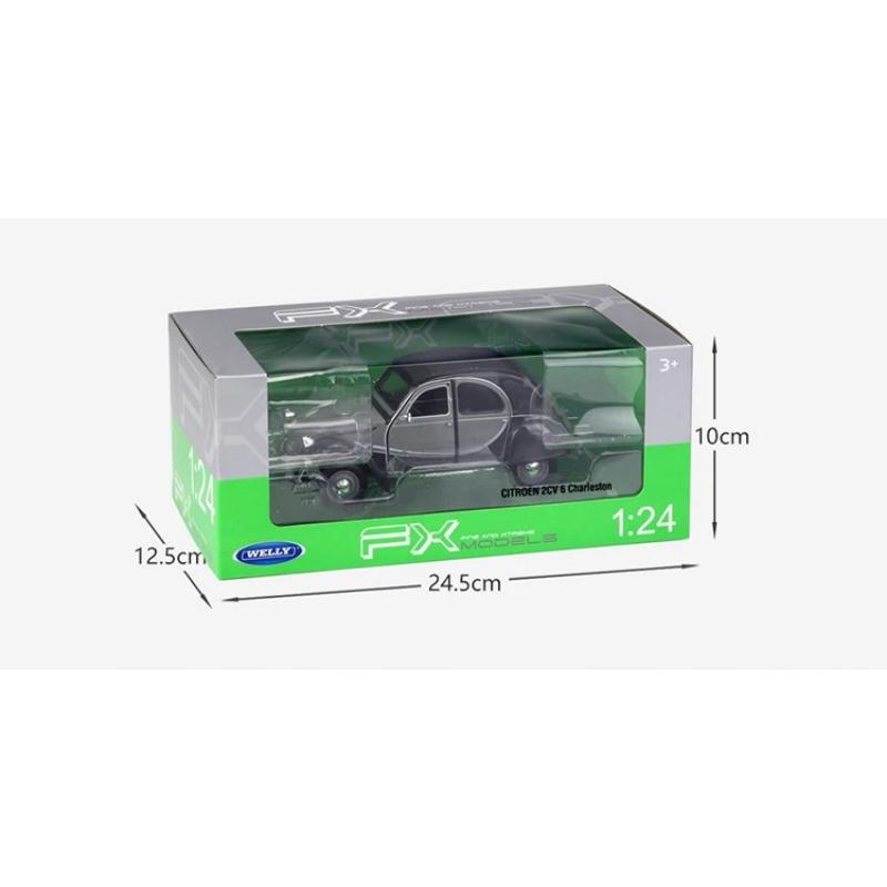 1/24 Scale WELLY Model Car Diecast Dongfeng CITROEN 2CV 6 Charleston Classic Alloy Car Toy Vehicle Metal Toy Car for Kids Gift Collection