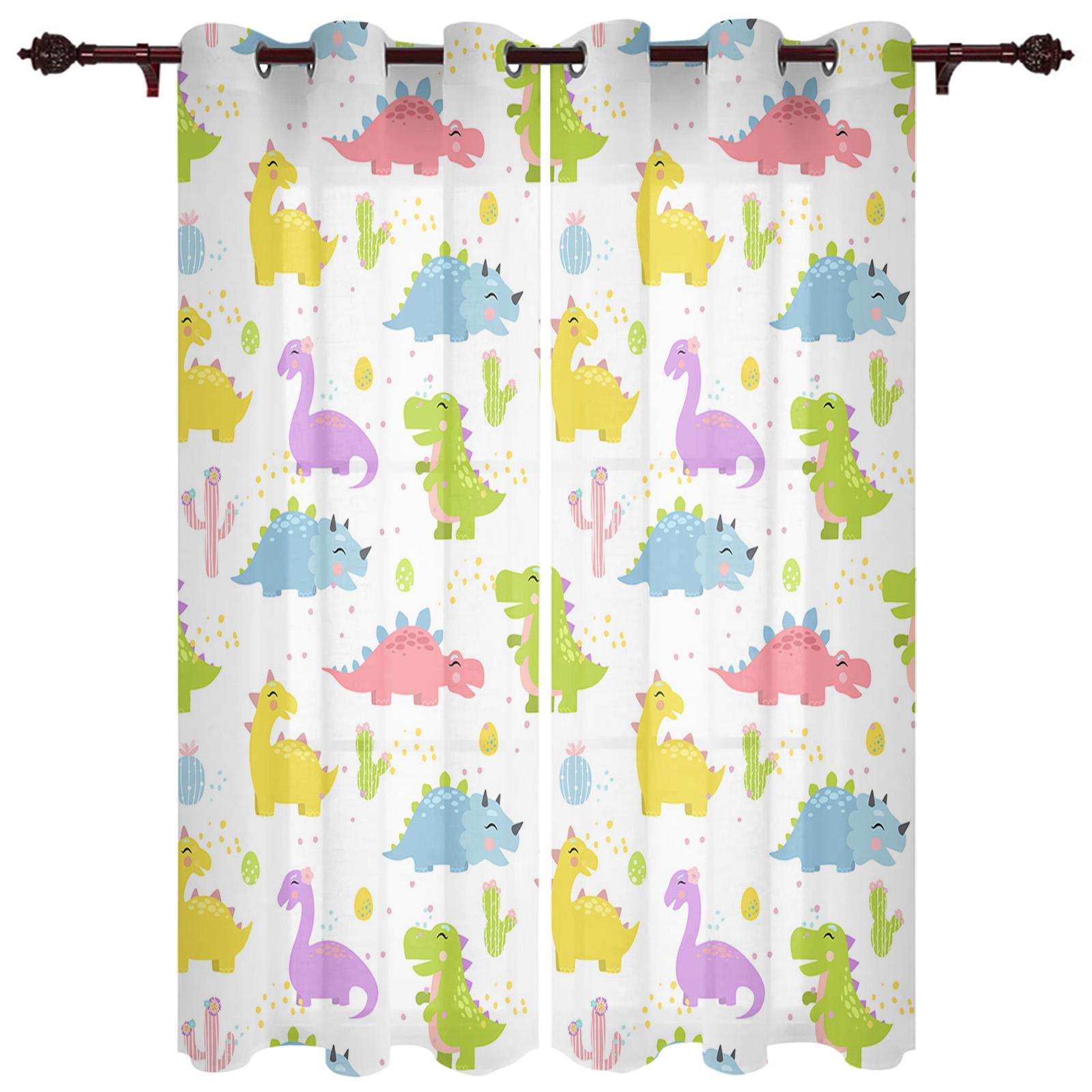Мультфильм животное милый динозавр оконная занавеска детская спальня шторы домашние шторы — фото 18