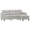 Vidaxl 3-Os. Sofa Z Podnóżkiem, Jasnoszara, 180 Cm, Obita Mikrofibrą